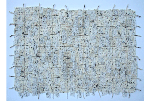 Светлый календарь.1999 Бумага, шнур,коллаж,темпера 55 х 74