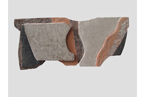 Рельеф. 2008 Фанера, структурн. краска. 26.6х58.2х3