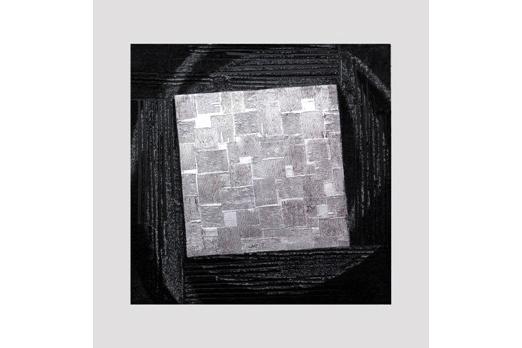 Серебро на чёрном. 2005 мдф, структурн. краска, серебряная поталь. 62.5х62.5