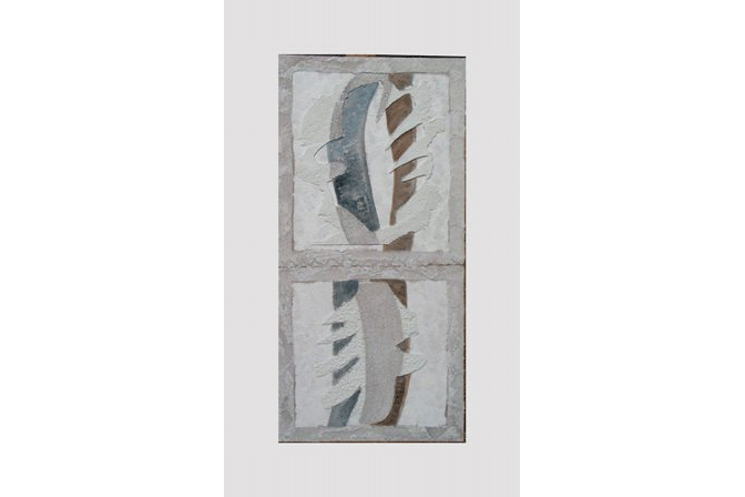 Гербарий. 1998 Оргалит, структурн. краска. 70х34