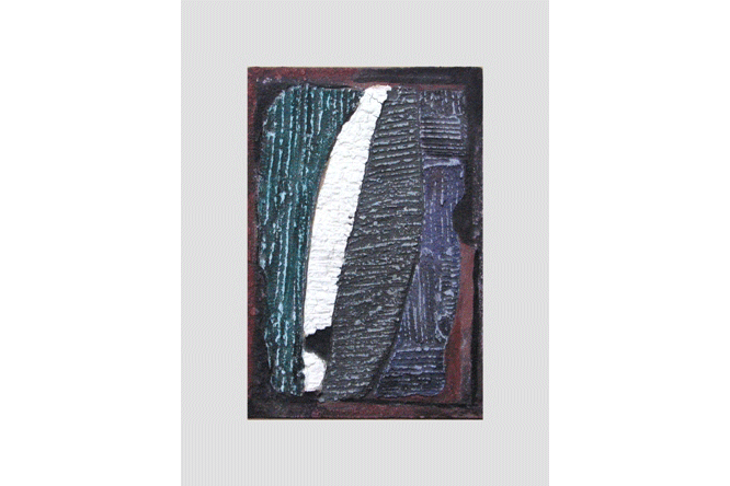 Композиция. 2006 Оргалит, структурн. краска. 41х27.6