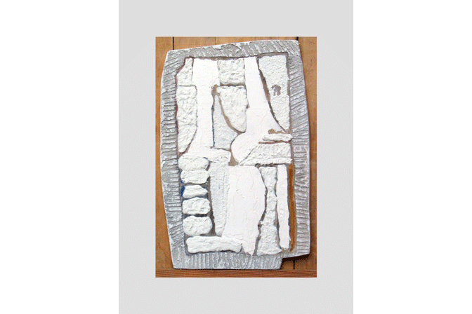 Элементы белого. 1999 Фанера, структурн. краска. 34х22