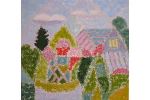 В саду. 2005 Картон, масло 28,2 х 30,5