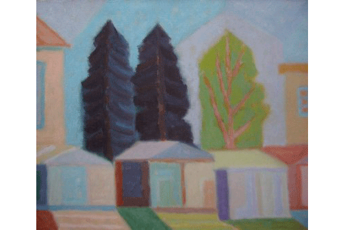Гаражи. 2001 Холст, масло 50 х 60