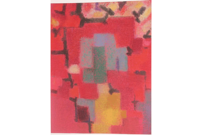 Горящая крепость. 2004 Бумага, пастель 64х48