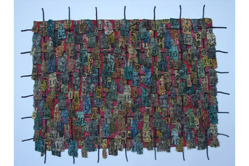 Календарь. 2006 Бумага, шнур, гуашь, коллаж 54 х 72