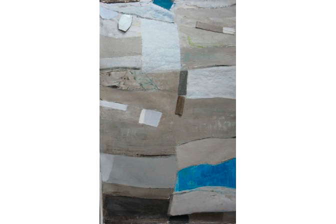 Холмы. Серебристый день. 2003 Холст, масло, дерево 120 x 63