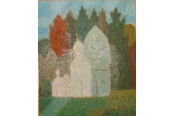 Фигуры деревьев. 1988 Холст, масло 72 х 60